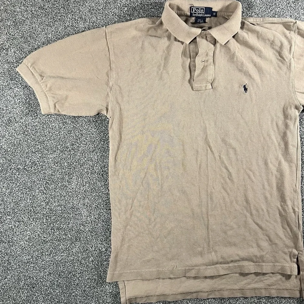 Polo Ralph Lauren Men's Small Beige Classic Pony Short Sleeve Polo Shirt